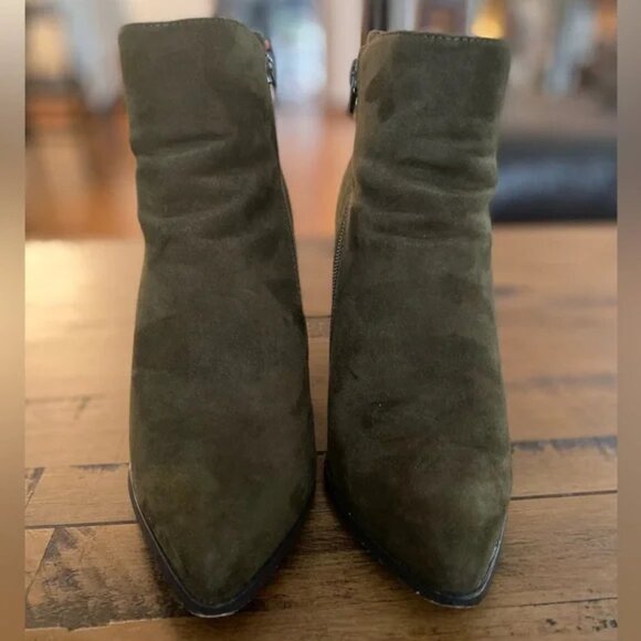 JustFab Olive Green Block Heeled Booties - Picture 4 of 4